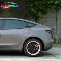 Vinilo para Envoltura de Autos Ultrawrap al por Mayor, PET TPU Fundido, Fábrica de Foshan, Color Gris Sombra Metálico Fantasma, 1.52X17M/5X59FT, Película para Cambio de Color de Autos