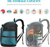 Sac à dos de chaussure de ski imperméable sac de snowboard de patinage léger pour le stockage voyage grand sac de bottes de ski