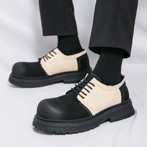 2026 New Summer Men's Chunky Toe <b>Work</b> <b>Shoes</b> <b>Comfortable</b> Retro British Style Thick Sole Casual <b>Shoes</b> - Product Image 1