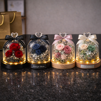 Roses éternelles personnalisées, cadeau pour la Saint-Valentin, fête des mères, fleurs préservées éternelles, roses éternelles dans un dôme en verre