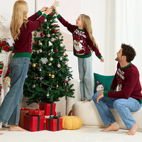 Vente en gros de pulls jacquard pour femmes, enfants et couples, 12 modèles, Noël, rennes, Père Noël, décontractés, assortis pour la famille