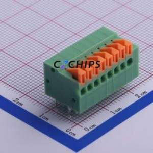 KF141R-2.54-8P Spring Terminal Block Bent Lead Through Hole,P=2.54mm Connector 2.54mm 8P 8 2A - Product Image 1