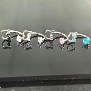 Bijoux de <span class=keywords><strong>piercing</strong></span> <span class=keywords><strong>labret</strong></span> de luxe Freya en acier inoxydable 316L, anneaux de nez en zircone motif chat pour femmes, boucles d'oreilles hélix et daith personnalisées - Product Image 6