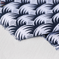 Tissu en coton soyeux mat 19 mm, imprimé géométrique rétro à ondes, belle tenue, impression personnalisée disponible pour les vêtements de mode