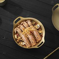 Casserole en acier inoxydable 304 à double poignée, profonde, compatible lave-vaisselle, pour cuisinière à gaz et induction, idéale pour les steaks et les fruits de mer