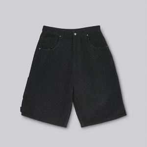 Pantalones Cortos Bermuda Negros Clásicos con Logotipo Personalizado al por Mayor, 100% Algodón, Estilo Urbano Hip Hop, Multibolsillos, para Hombre - Product Image 6