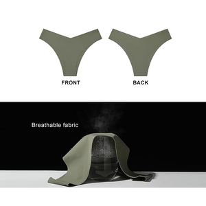 Nouveau Design Sous-Vêtements Confortable Taille Basse Doux Mince Anneau Rond Glace Soie Sans Trace Sans Couture Une Pièce Culotte Strings Femmes - Product Image 3