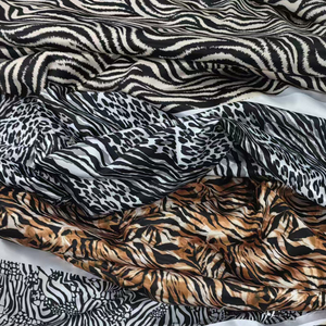 Thiết Kế Mới Tùy Chỉnh Bán Buôn Leopard <span class=keywords><strong>Zebra</strong></span> Khối In 95 <span class=keywords><strong>Polyester</strong></span> 5 Spandex Căng In Satin Vải - Product Image 1