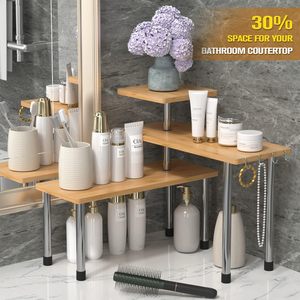 3 tầng có thể điều chỉnh nhà bếp Countertop Organizer kim loại lưu trữ gia vị Giá góc Kệ phòng tắm góc nhỏ kệ cho bàn - Product Image 4