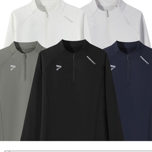 Sweat-shirt 1/4 zip Cozy Warmth avec doublure velours, technique de collage sans couture, coupe ajustée pour l'entraînement hivernal et les tenues décontractées - Product Image 3