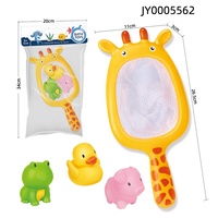 Jouet de bain flottant pour la pêche, animaux qui font des jets d'eau, jeux avec filet à poissons, jeu dans la baignoire, la salle de bain, la piscine