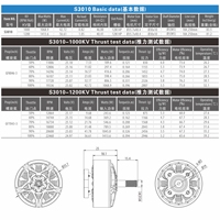 Moteur FPV SURPASS HOBBY S3010 pour cadre d'avion de 10 pouces, mini-moteur de rechange, transmetteur Lipo, accessoire RC en métal