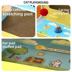 Maison <span class=keywords><strong>pour</strong></span> <span class=keywords><strong>chat</strong></span> interactive double couche style rétro, en PP, avec griffoir, <span class=keywords><strong>pour</strong></span> chats d'intérieur, <span class=keywords><strong>pour</strong></span> jouer et dormir toute l'année - Product Image 3