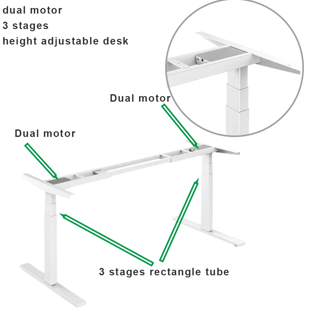 Mobilier de bureau ergonomique bureau électrique à hauteur réglable