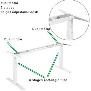 Muebles de oficina ergonómicos escritorio eléctrico de pie de altura ajustable