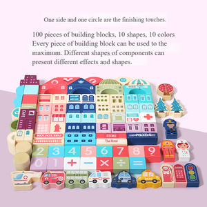 Colorful Wooden 120-Piece 1:32 Scale Construction Toy <strong>Building</strong> Blocks Set for Kids 5-7 Years Educational <strong>Model</strong> Modern <strong>Buildings</strong> - Product Image 4