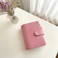 Libreta de Moda de Alta Gama, Cuaderno de Cuero con Patrón Litchi para el Reto del Dinero, Agenda A6 A7 A5, Cartera Exótica Suave para Presupuesto
