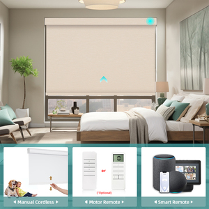 Outdoor Motorised Roller Blinds <strong>Windows</strong> Electric Remote Control Pergole Shades Vertical Pattern Roller Blinds - Product Image 3