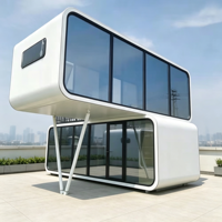 Cabine mobile préfabriquée insonorisée à structure en acier pour bureau de jardin moderne, studio de cour et travail à distance, type Apple Cabin House