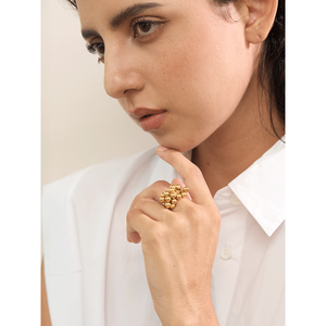 Jinyou 625 jinyou roads מתכת משובצת חרוזים עגולים 18 קראט זהב pvd pvd מצופה מרקם תכשיטים אישית - Product Image 2