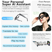 Lunettes Intelligentes IA AR 2026 avec Affichage AI-G3 HUD, Téléprompteur Vert, 13MP, Traduction Vocale 6 Axes, Discours Professionnel