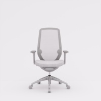 Chaise de bureau ergonomique moderne en maille, dossier mi-haut, soutien lombaire dissimulé, accoudoirs réglables, couleur personnalisable, pivotante pour bureau et hôtel
