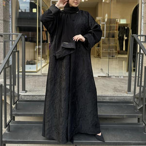 2024 새로운 라마단 하이 퀄리티 입체 터치와 새틴 유행 디자인 프리미엄 로브 Abaya - Product Image 3