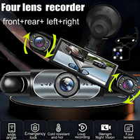 Caméra de tableau de bord WiFi 360 degrés 3,16 pouces, enregistreur vidéo 1080P, caméra de recul avant, droite, gauche, arrière, vision nocturne, 4 canaux