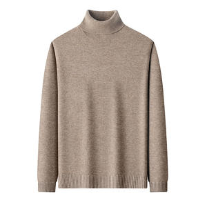 Suéter de Cuello Alto para Hombre, 100% Lana, Doble Solapa, 410g, Color Sólido, Capa Base, Tejido de Punto Puyuan - Product Image 1