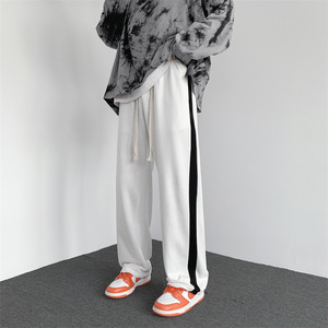 Pantalon cargo de loisirs pour homme, style streetwear, à rayures color block, avec cordon de serrage, inspiré du hip-hop et du sport - Product Image 5