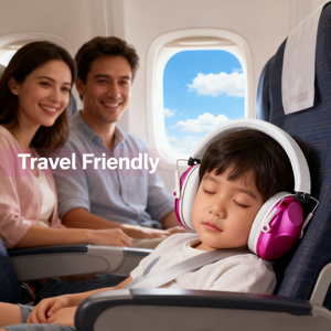 EM032 Color Rosa Brillante OEM Protectores Auditivos <span class=keywords><strong>para</strong></span> Niños Orejeras Plegables con Cubierta de ABS Cancelación de Ruido <span class=keywords><strong>para</strong></span> Bebés de 2 Años o Más - Product Image 3