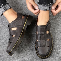 Nouveaux modèles 2025 ROME Sandales en cuir véritable faites à la main avec boucle, grande taille 48, chaussures d'été arabes de Dubaï, marque célèbre, haute qualité