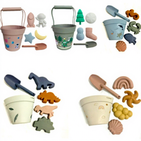 Lot de seaux de plage en silicone AOHUA pour la vente en gros, outils de jeu aquatique et de fouille de sable, grandes pelles et jouets pour le sable