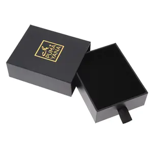 Custom Print Hard Rigid Cardboard Necklace/diamonds/bracelet Sliding Drawer Box With Ribbon Luxury Shipping Boxes For Jewelry