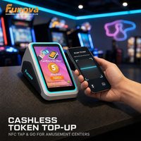 Pembaca Kartu Arcade Mendukung Sistem Pembayaran Tanpa Tunai WiFi Token Mode Ganda dengan Efek Lampu LED Warna-warni untuk Pusat Permainan