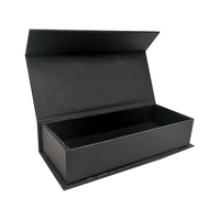 Impression personnalisée Emballage en carton rigide noir mat écologique pour bijoux Boîte en papier cadeau pliable en papier à rabat magnétique