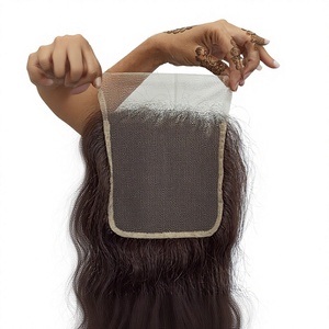 Cierre de encaje en U de cabello humano, onda suelta profunda, cabello Remy, fácil de aplicar, encaje superior transparente, cierre de encaje HD 6x6 - Product Image 1