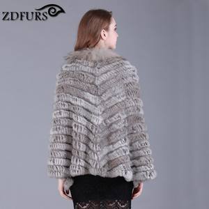 Zdfurs ผ้าคลุมไหล่ขนสัตว์กระต่ายแท้แฟชั่นใหม่สำหรับฤดูหนาว - Product Image 6