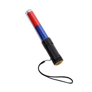 Bâton de signalisation routière LED fluorescent rechargeable multifonction 26 cm, rouge et bleu, pour la circulation routière - Vente en gros usine - Product Image 2