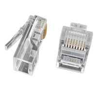 Connecteur Ethernet RJ 45 plaqué or classe 5 5e 8P8C UTP prise modulaire avec contacts en laiton pour câble réseau