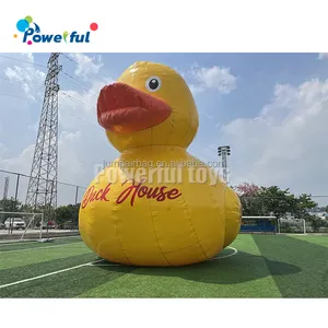 Figura de dibujos animados de pato de goma amarillo inflable gigante para publicidad