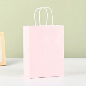 ถุงช้อปปิ้งสีพื้นแบบกำหนดเองได้พร้อมหูหิ้วสำหรับใช้เป็นของชำร่วยในงานปาร์ตี้ ถุงของขวัญกระดาษ - Product Image 2