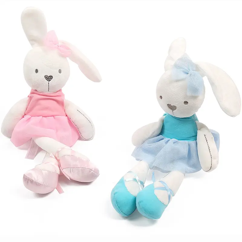 Mainan bayi Solid hewan biasa mewah kelinci hadiah ulang tahun anak-anak boneka lembut nyaman tidur kelinci