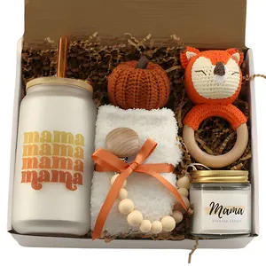 Personal isierte Logo Muttertag Geschenkset für Mama und Baby Neugeborene Geschenke mit Becher Socken und Kerze