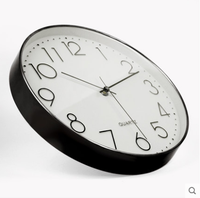 Moderne décoratif en plastique point culminant Silver Frame Creative Elegance acheter en ligne horloge murale ronde 12 pouces