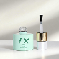 Flacon de vernis à ongles en verre rond et plat de 18 ml avec bouchon à pinceau, logo personnalisé, couleur gel, emballage cosmétique