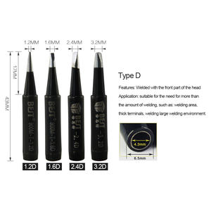 Pointes de soudage BEST BST-900M-T <span class=keywords><strong>Series</strong></span> haute performance en cuivre chromé sans plomb 1.2D/1.6D/2.4D avec ouverture de 1.6mm pour soudage - Product Image 2