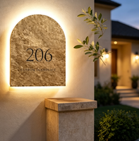 Plaque de numéro de maison en acrylique 3D avec éclairage pour immeuble, maison, hôtel