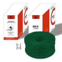 Cable de Red para Exteriores Blindado CAT6 Verde DingLiang 0.58, Rollo de 305m, Conductores de Cobre Trenzado Libre de Oxígeno, Venta al Por Mayor
