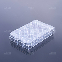 Consommables de laboratoire : plaque de culture cellulaire jetable, stérile, à fond plat, 12 puits, plaque multi-puits